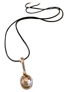 古婷银色勺子吊坠长项链高级感