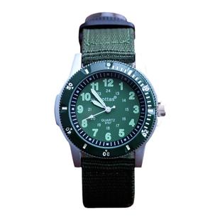 户外运动初中小学生手表男孩儿童迷彩炫酷夜光指南针军表帆布表带