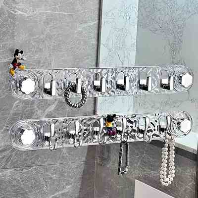 吸盘门后挂钩承重粘胶置物架钩子挂衣架入户门浴室收纳透明挂钩