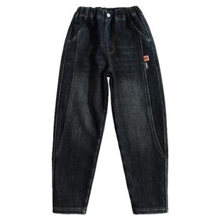 女童裤子加绒加厚冬季外穿2025新款中大童休闲宽松秋冬儿童牛仔裤