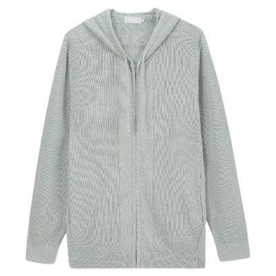 ZIOZIA春季商务男装爽滑舒适针织连帽外套开衫毛衣ZEC21260X