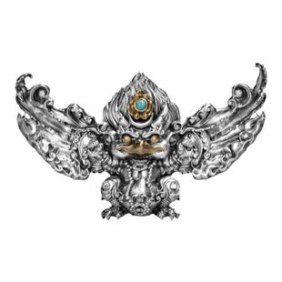 不止.不只『BU ZHI』大鹏金翅鸟藏传吊坠 925银22k金复古棉绳原创