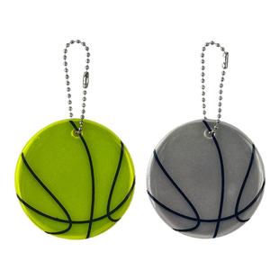 美来高亮篮球款双面反光挂饰夜间骑行反射器可印刷学生书包挂件