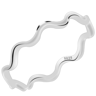 小张的故事简约文艺S925纯银关节戒指波浪款开口指环少女细款尾戒