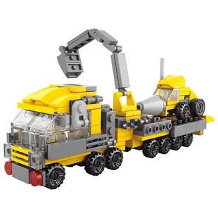 工程车积木乐玩具男孩子大颗粒拼装汽车系列儿童3益智力6岁消防车