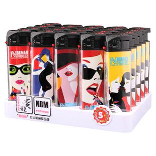 诺曼X8防风打火机贵族微时尚创意卡通美女可充气个性广告订制图案
