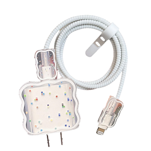 苹果16充电器保护套透明适用于20WiPhone15手机保护绳硅胶14快充数据线缠绕线ipad充电头防折断防猫咬散热