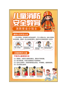 幼儿园学校安全标志消防挂画