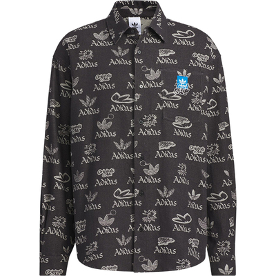 Adidas/阿迪达斯正品三叶草男士经典运动休闲印花衬衫JN1663