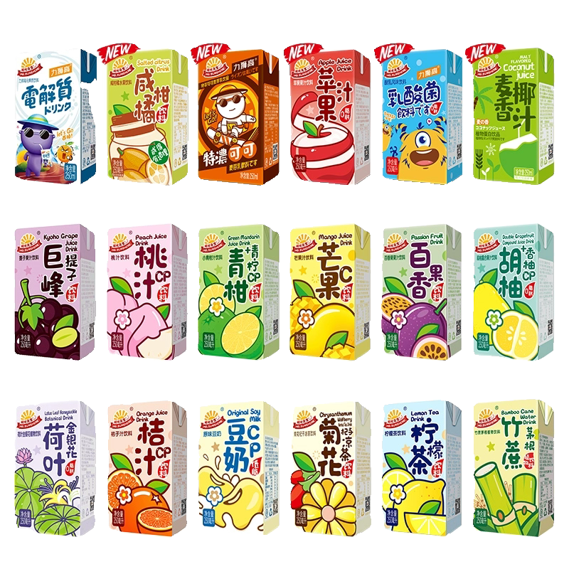 阳光先生果汁饮料苹果汁百香果茉莉鸭屎香柠檬茶小瓶迷你儿童盒装