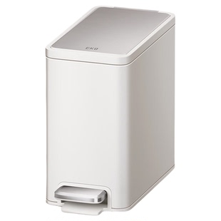 EKO夹缝不锈钢垃圾桶脚踏式家用卫生间厕所客厅卧室带盖垃圾桶