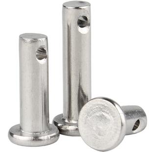 304不锈钢销轴 平头带孔圆柱销 定位销子卡扣 销钉M3M4M5M6M8M10