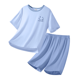 红豆儿童睡衣男孩2026新款夏莫代尔冰丝空调服夏季薄款男童家居服