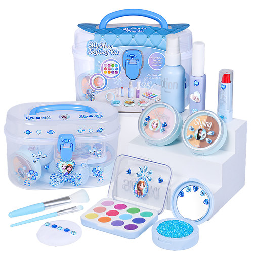 艾莎爱儿童化妆玩具套装无毒宝宝女孩专用迪士尼的仿真彩妆品盒全