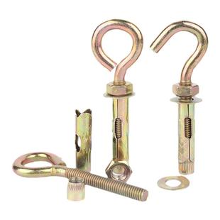 铁彩锌膨胀螺丝挂钩万能吊钩304不锈钢羊眼带圈拉爆吊环膨胀螺栓