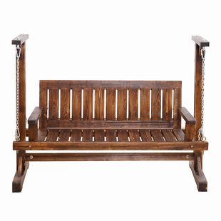 户外秋千庭院双人露天花园防腐木阳台露台室外实木摇摇椅躺椅休闲