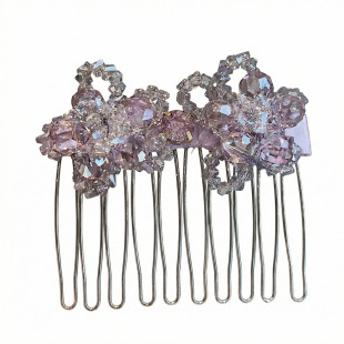 韩国高端水晶倒插梳碎发卡甜美盘发夹2026新款优雅水钻发饰发梳女