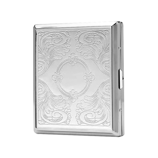 新款超薄金属20支装粗烟盒便携男自卷6.5mm中支高档烟夹抗压防潮