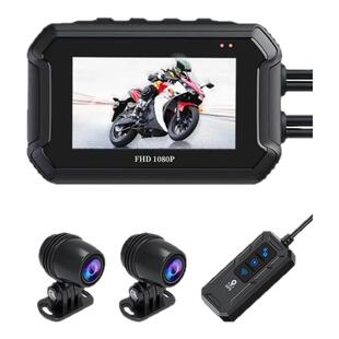摩托车行车记录仪1080P防水骑行前后高清双摄像头机车记录仪监控
