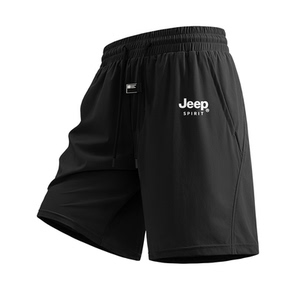 JEEP吉普男士短裤夏季新款冰丝透气五分裤男户外跑步运动裤男款X
