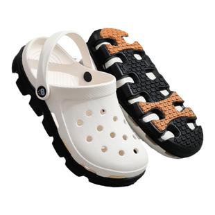 升级防滑垫片迪特洞洞鞋男女款防滑厚底耐磨户外情侣沙滩鞋拖鞋潮