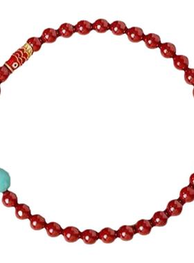 锦鲤招财手链绿松石朱砂转运珠