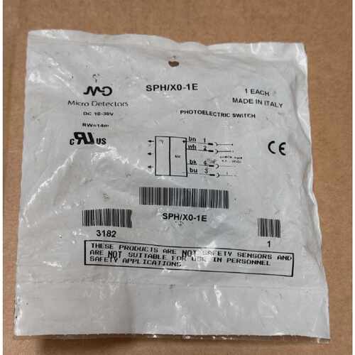 MicroDetectors  SPHX01E  M18 Axial Photoelectric Sensor Emit