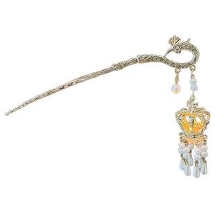 马面裙配饰发光发簪女2025新款儿童古风头饰宫灯簪子汉服盘发发钗