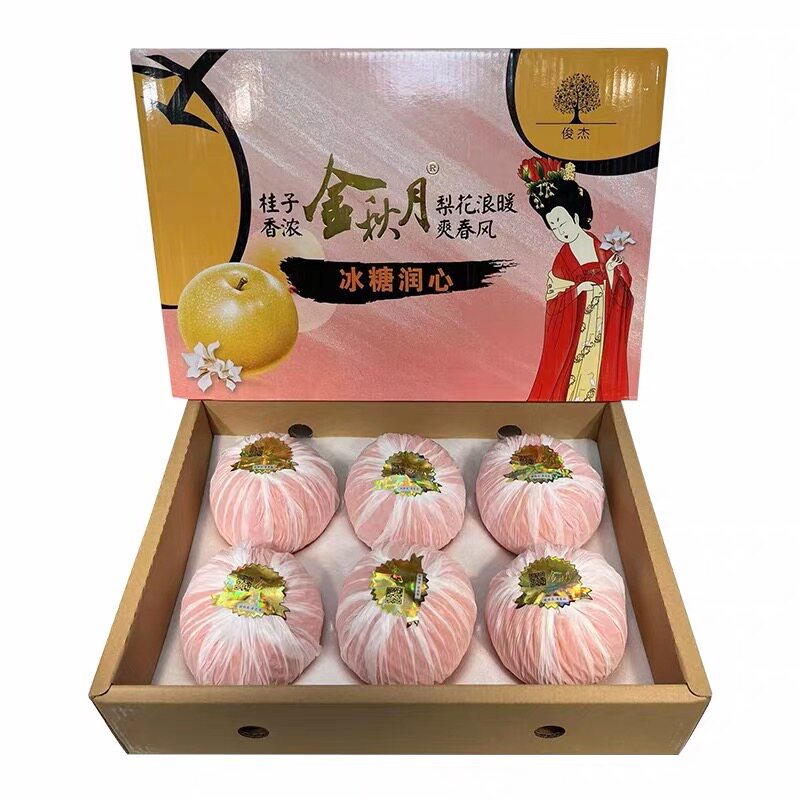 俊杰金秋秋月梨日本引种新鲜水果千玥梨莱阳梨脆甜礼盒装带箱8斤