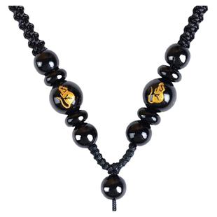 黑曜石生肖吊坠挂绳红玛瑙玉石玉器挂坠绳手工编织挂玉绳子项链绳