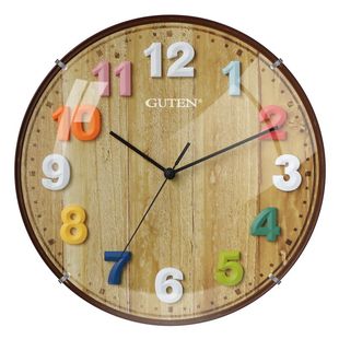 金钟宝儿童房间挂钟彩色数字卧室卡通时尚钟表现代简约静音石英钟