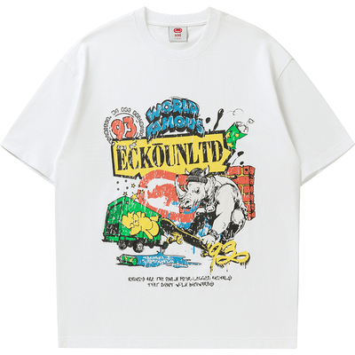 ecko红犀牛圆领潮流印花短袖t恤