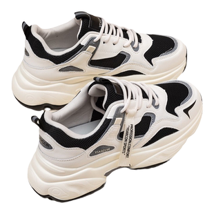 YEARCON/意尔康老爹鞋女鞋夏季透气网面鞋2025新款厚底休闲运动鞋