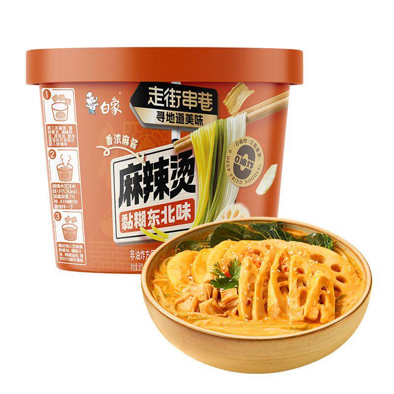 白象东北黏糊麻辣烫地道桶装老式麻辣拌待煮速食带料包速食品12桶