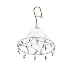 不锈钢晾衣架折叠防风多夹子毛巾夹婴儿晒衣架内衣架晒袜架夹