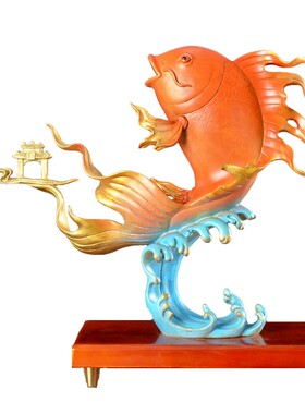 鱼跃龙门金玉满堂铜摆件