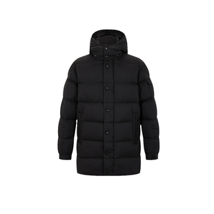 Cavalli Class卡沃利超厚90绒连帽羽绒服男中长款保暖抗寒外套