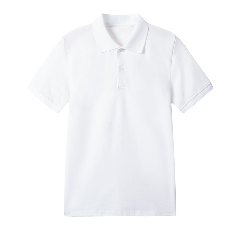 男童白色POLO衫夏装翻领儿童女童半袖纯白T恤小学生夏季校服短袖