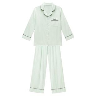 冰丝睡衣女款秋季夏季薄款凉爽长袖家居服两件套简约透气