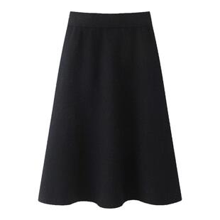 拉夏贝尔/La Chapelle小个子针织半身裙女秋冬高腰显瘦A字裙伞裙