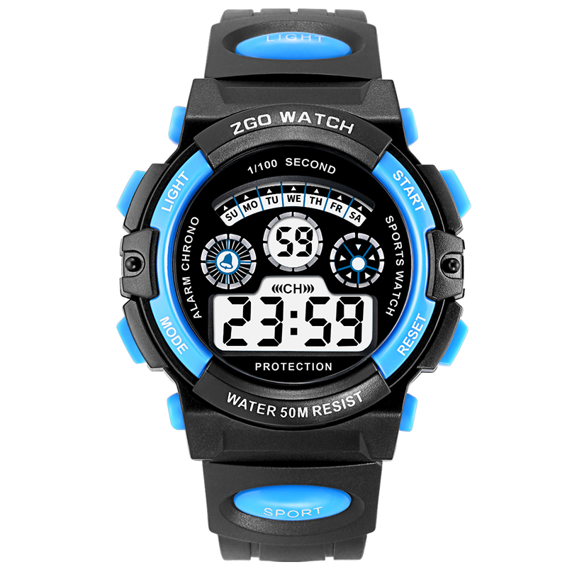正港ZGO儿童电子手表男孩8岁小学生女孩10岁只看时间防水防摔闹钟