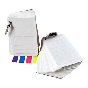 手写DIY英语单词卡 圆角空白小卡片 随身便携带环扣空白单词卡本