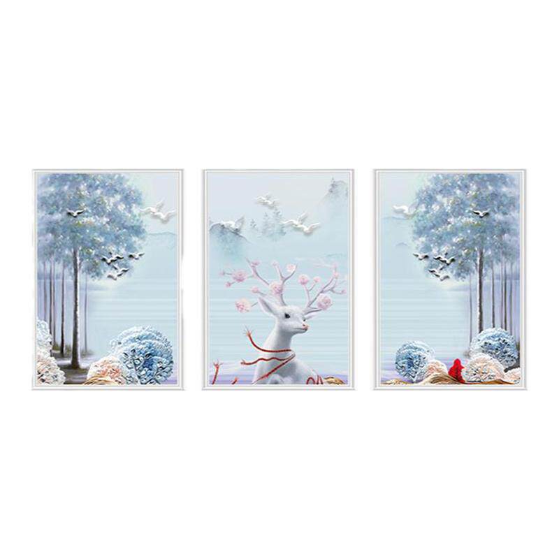 墙贴自粘民宿氛围三联画卧室床头装饰画壁画贴纸房间布置网红贴画