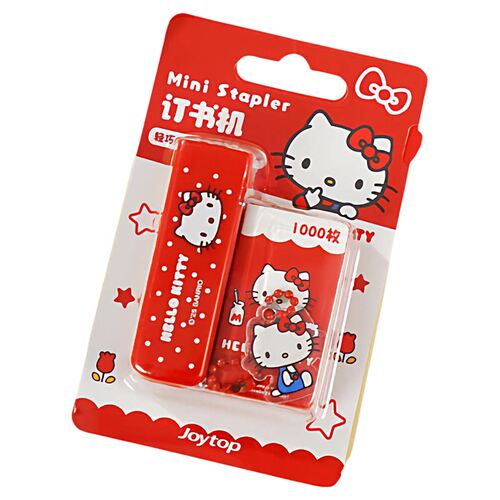 正版Joytop悦木凯蒂猫MINI订书机套装便携收纳订书机家用办公装订