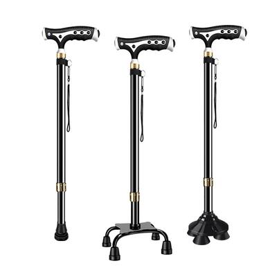 老人拐杖四脚防滑可伸缩轻便拐扙