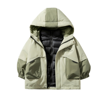 淘巴豆新款男童女童三合一羽绒服