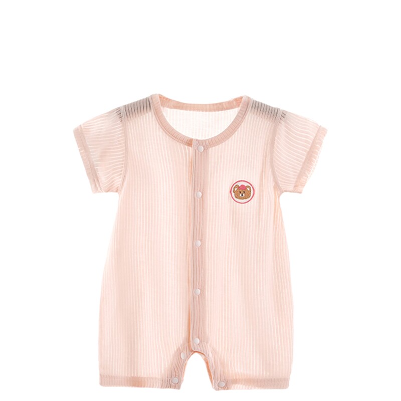 婴儿短袖连体衣夏季莫代尔薄款A类宝宝空调服爬服哈衣睡衣小月龄