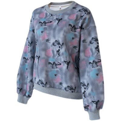 印花卫衣常规原创扎染蝴蝶