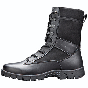 新款战靴男轻便羊毛作战靴冬季户外保安鞋防水防寒防滑真皮棉靴