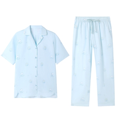 全棉时代女士双层纱布家居服套装